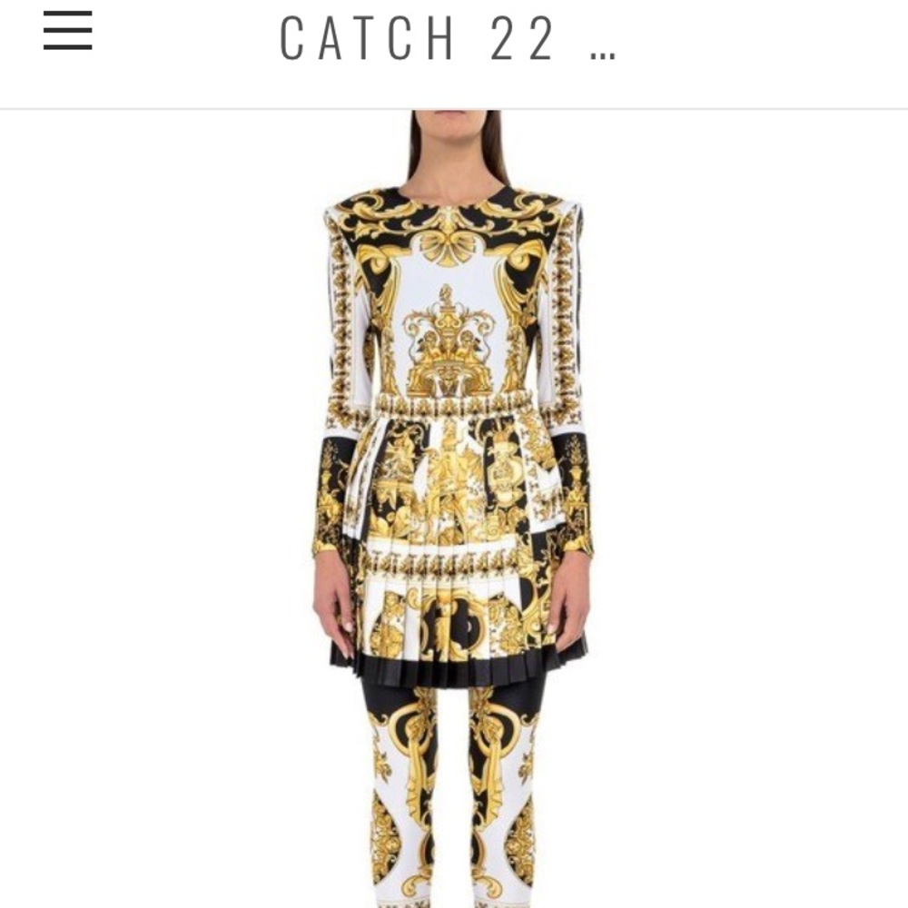 Versace Tribute Baroque Pleated Skirt Sz 40(US 4) - Picture 3 of 6